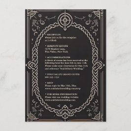 Tarjeta De Recepción Boda Viking Céltico Nórdico Medieval