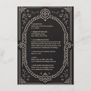 Tarjeta De Recepción Boda Viking Céltico Nórdico Medieval