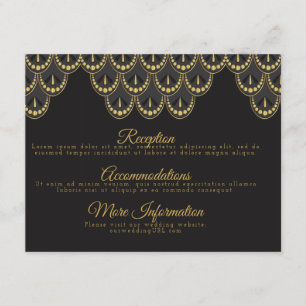 Tarjeta De Recepción Boda Vintage Art Deco