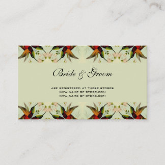 Tarjeta De Recepción Boda Vintage, Colibríes y Flores