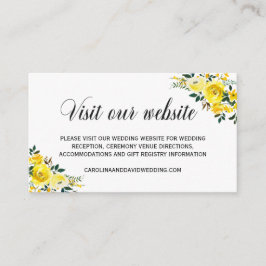 Tarjeta De Recepción Boda web detalla la flor amarilla