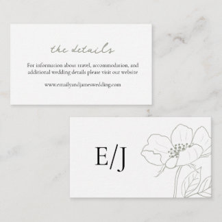 Tarjeta De Recepción Boda Wild Rosa Sage
