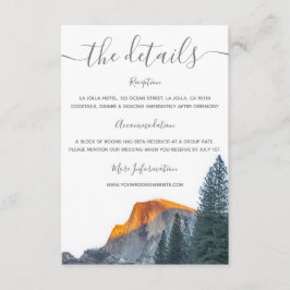 Tarjeta De Recepción Boda Yosemite Half Dome Sunset