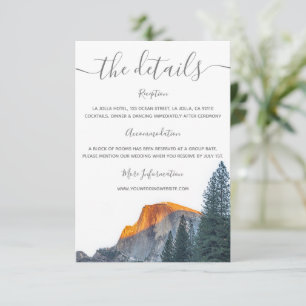 Tarjeta De Recepción Boda Yosemite Half Dome Sunset