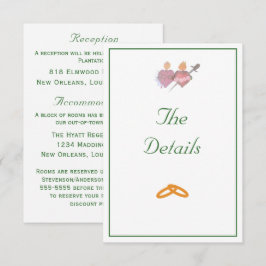 Tarjeta De Recepción Bodas Católicas Elegantes Dos Corazones