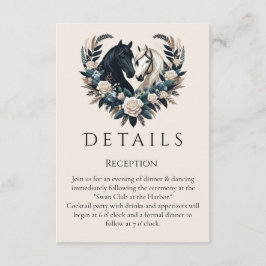 Tarjeta De Recepción Bodas de campo-caballos enamorados