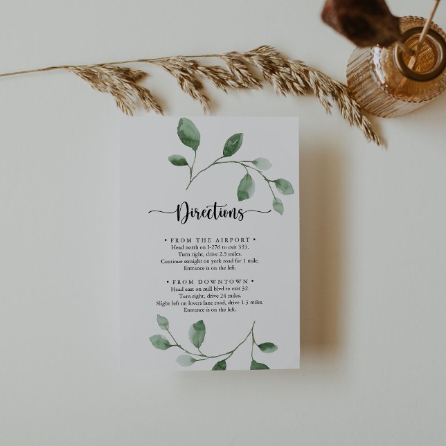 Tarjeta De Recepción Bodas de eucalipto verde delgado (Subido por el creador)