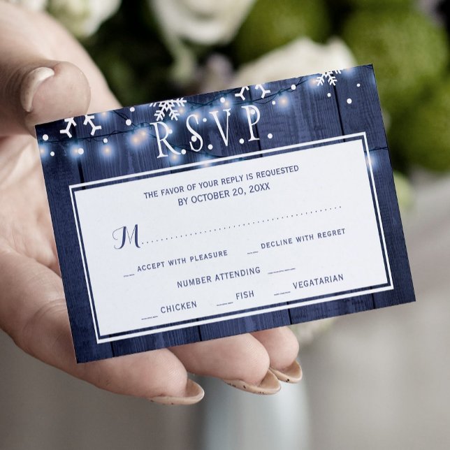 Tarjeta De Recepción Bodas de invierno presupuestales de la marina copo (Subido por el creador)