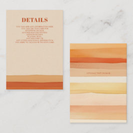 Tarjeta De Recepción Bodas de rayas de acuarela retro naranja terracota