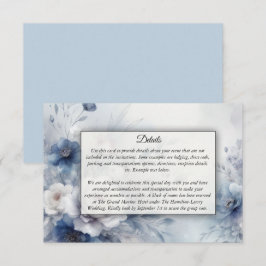 Tarjeta De Recepción Bodas de suaves flores azules y niebla de lavanda