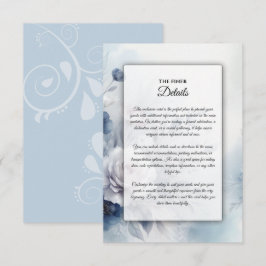 Tarjeta De Recepción Bodas de suaves flores azules y niebla de lavanda