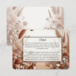 Tarjeta De Recepción Bodas de Zorros del Bosque Otoñal Encantado