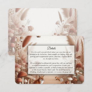 Tarjeta De Recepción Bodas de Zorros del Bosque Otoñal Encantado