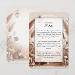 Tarjeta De Recepción Bodas de Zorros del Bosque Otoñal Encantado
