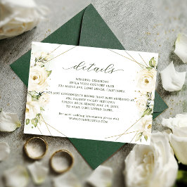 Tarjeta De Recepción Bodas elegantes de las flores de rosa blanca