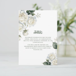 Tarjeta De Recepción Bodas Florales de Rosas Salvia