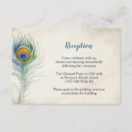 Tarjeta De Recepción Bohemia Bohemia Boacock Feather