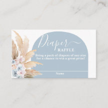 Bohemia Pampas Grass Boy Diaper Raffle Card