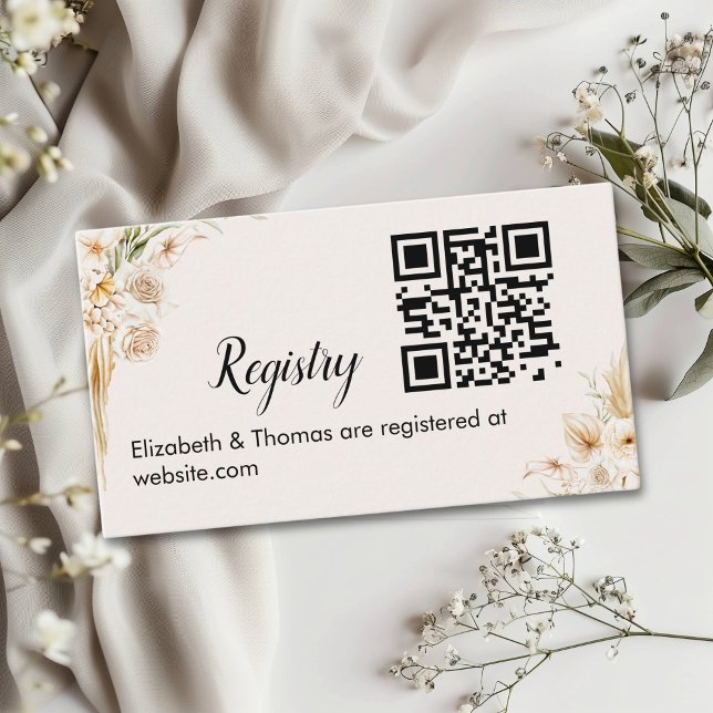 Tarjeta De Recepción Bohemian Bridal Shower with Beige and Yellow Bloom (Subido por el creador)