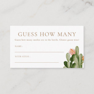 Tarjeta De Recepción Bohemian Cactus adivina cuántos cardsa