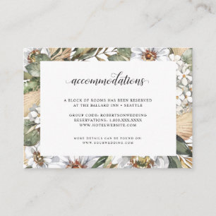 Tarjeta De Recepción Bohemio blanco   Alojamiento