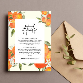 Tarjeta De Recepción Boho Abstract Orange Wedding Details