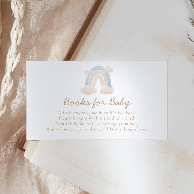 Tarjeta De Recepción Boho acuarela arcoiris Baby Shower Boys for Baby (Subido por el creador)