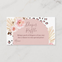 Boho Animales Rosa Jungle Diaper Raffle
