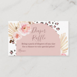 Tarjeta De Recepción Boho Animales Rosa Jungle Diaper Raffle
