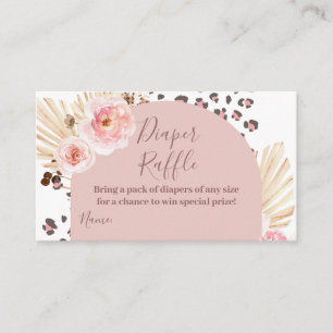 Tarjeta De Recepción Boho Animales Rosa Jungle Diaper Raffle