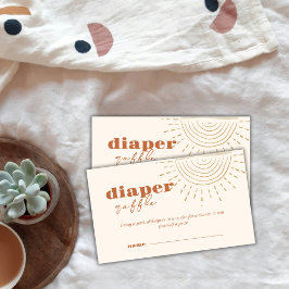 Tarjeta De Recepción Boho Aquí Viene El Baby Shower De Son Diaper Raffl