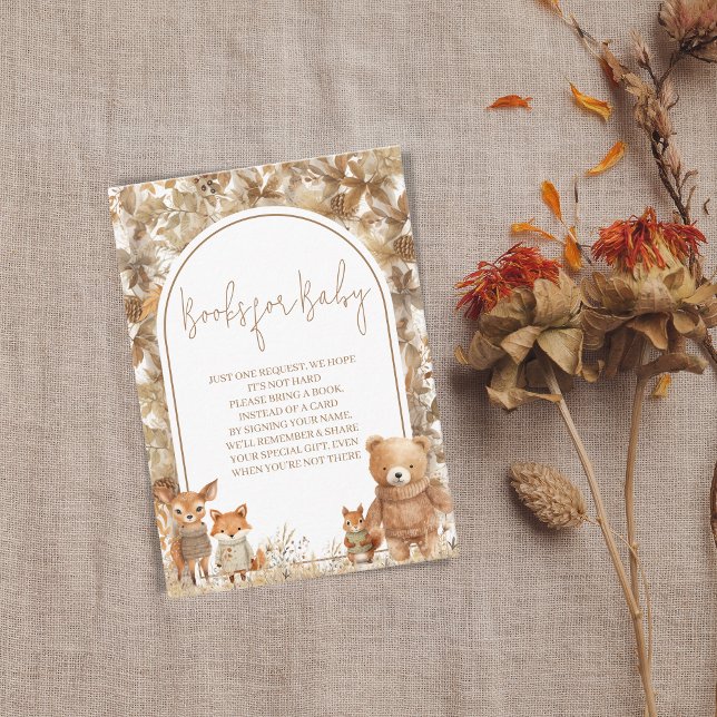 Tarjeta De Recepción Boho Arch cae en libros de animales de Woodland pa (Subido por el creador)