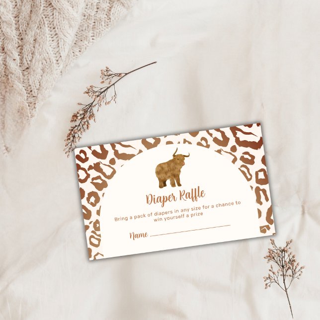 Tarjeta De Recepción Boho Arch Holy Cow Diaper Raffle Baby Shower (Boho Arch Holy Cow Diaper Raffle Baby Shower Enclosure Card)