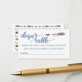 Tarjeta De Recepción Boho Arrow Diaper Raffle Ticket