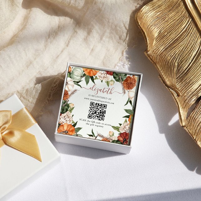 Tarjeta De Recepción Boho Autumn | Registro de duchas de novias (Subido por el creador)