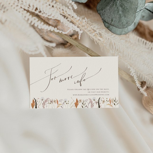 Tarjeta De Recepción Boho Autumn Wildflower | Sitio Web de Bodas de Bei (Subido por el creador)