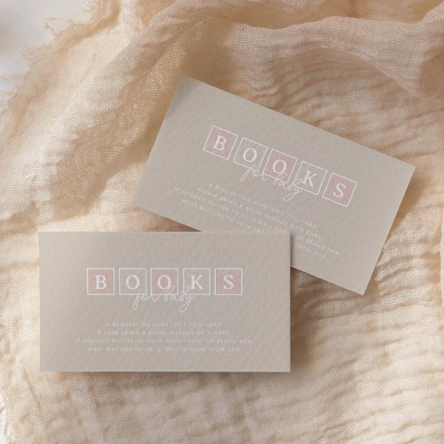 Tarjeta De Recepción Boho Baby bloquea libros rosas para bebé (Subido por el creador)