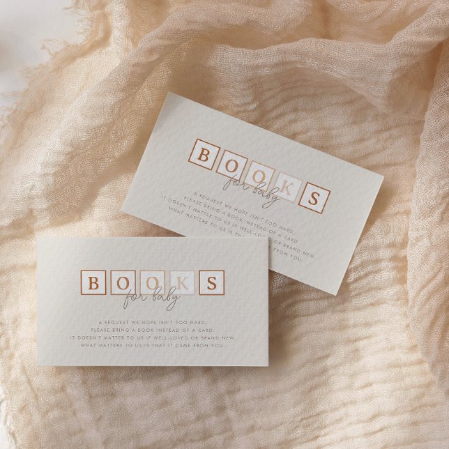 Tarjeta De Recepción Boho Baby bloquea los libros de terracota para beb (Subido por el creador)