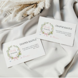 Tarjeta De Recepción Boho Baby en Bloom Pink Bow Baby Shower Diaper