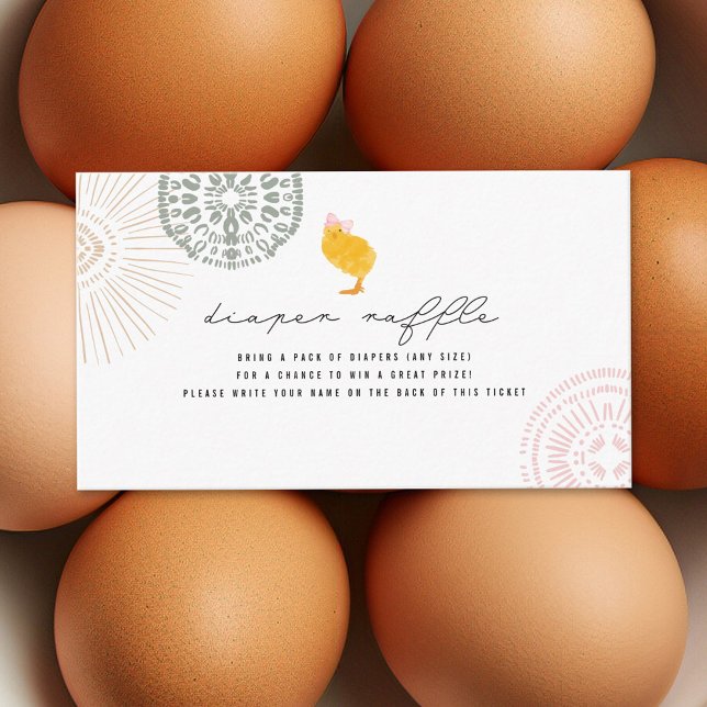 Tarjeta De Recepción Boho Baby Girl Chick Diaper Raffle (Subido por el creador)