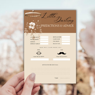 Tarjeta De Recepción Boho Baby Predictions and Advice Card
