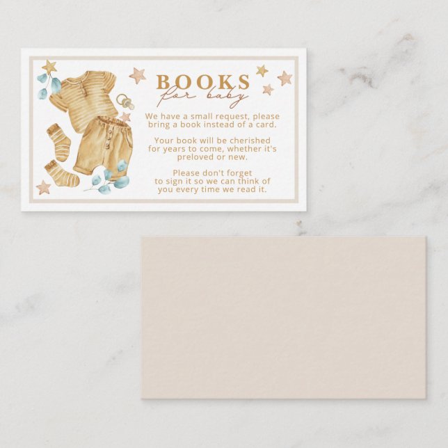 Tarjeta De Recepción Boho Baby Shower Books para el bebé | Bebé acuátic (Anverso / Reverso)