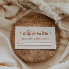 Tarjeta De Recepción Boho Baby Shower Diaper Raffle