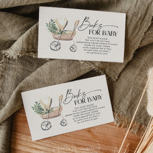 Tarjeta De Recepción Boho Baby Stroller Género Libros neutrales para el