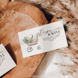 Tarjeta De Recepción Boho Baby Stroller Género Neutral Diaper Raffle