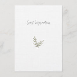 Tarjeta De Recepción Boho Bamboo Hoja Botánica Blanda Elegante Vegetaci