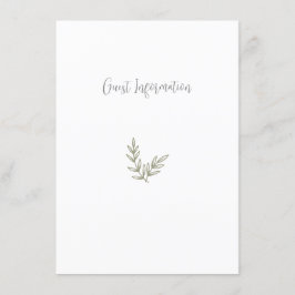 Tarjeta De Recepción Boho Bamboo Hoja Botánica Blanda Elegante Vegetaci