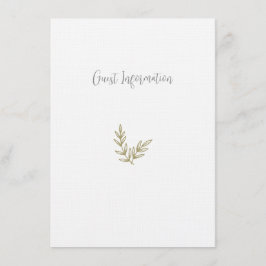 Tarjeta De Recepción Boho Bamboo Hoja Botánica Blanda Elegante Vegetaci