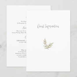 Tarjeta De Recepción Boho Bamboo Hoja Botánica Blanda Elegante Vegetaci