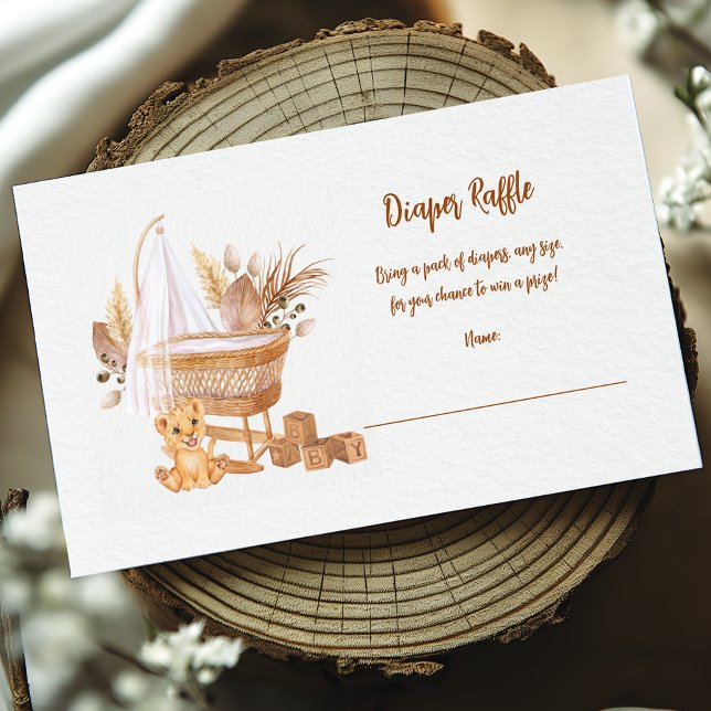 Tarjeta De Recepción Boho Bassinet Baby Diaper Raffle (Subido por el creador)